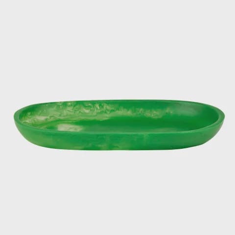 Sunday Merchant Kip Resin Oval Tray | Emerald