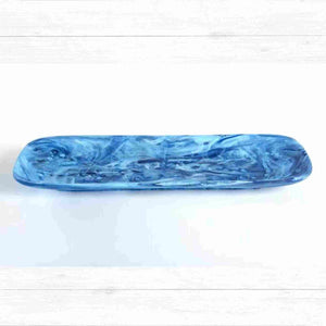 Sunday Merchant Long Resin Platter | Denim Swirl