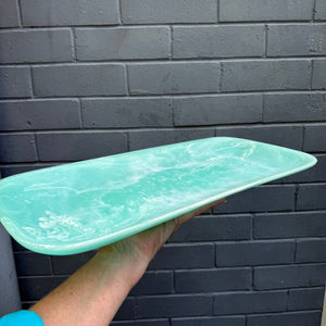 Sunday Merchant Long Resin Platter |  Turquoise