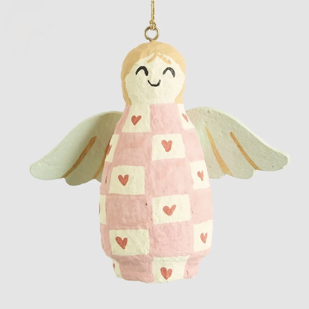 Sunday Merchant Mache Angel Hanging Decoartion | Pink Square
