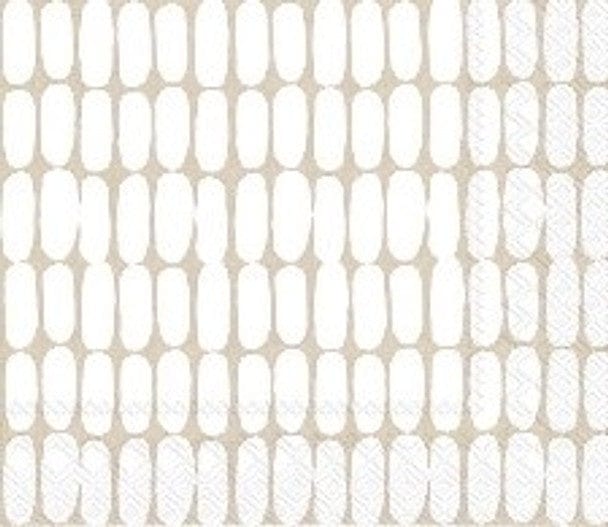 Sunday Merchant Marimekko Cocktail Serviettes | Alku White + Beige (20 Pack)