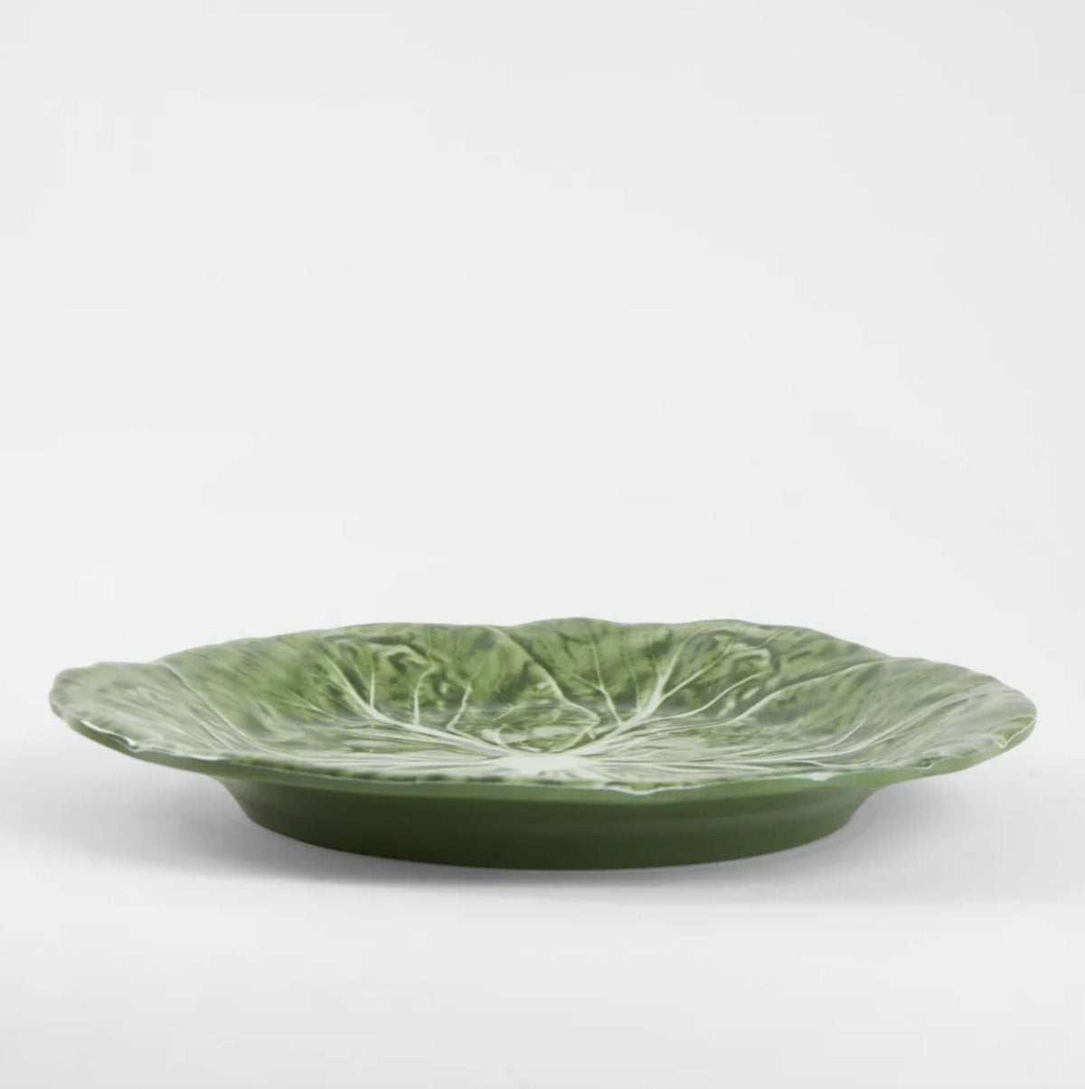 Sunday Merchant Melamine Luxe Cabbage Leaf Green Round Platter