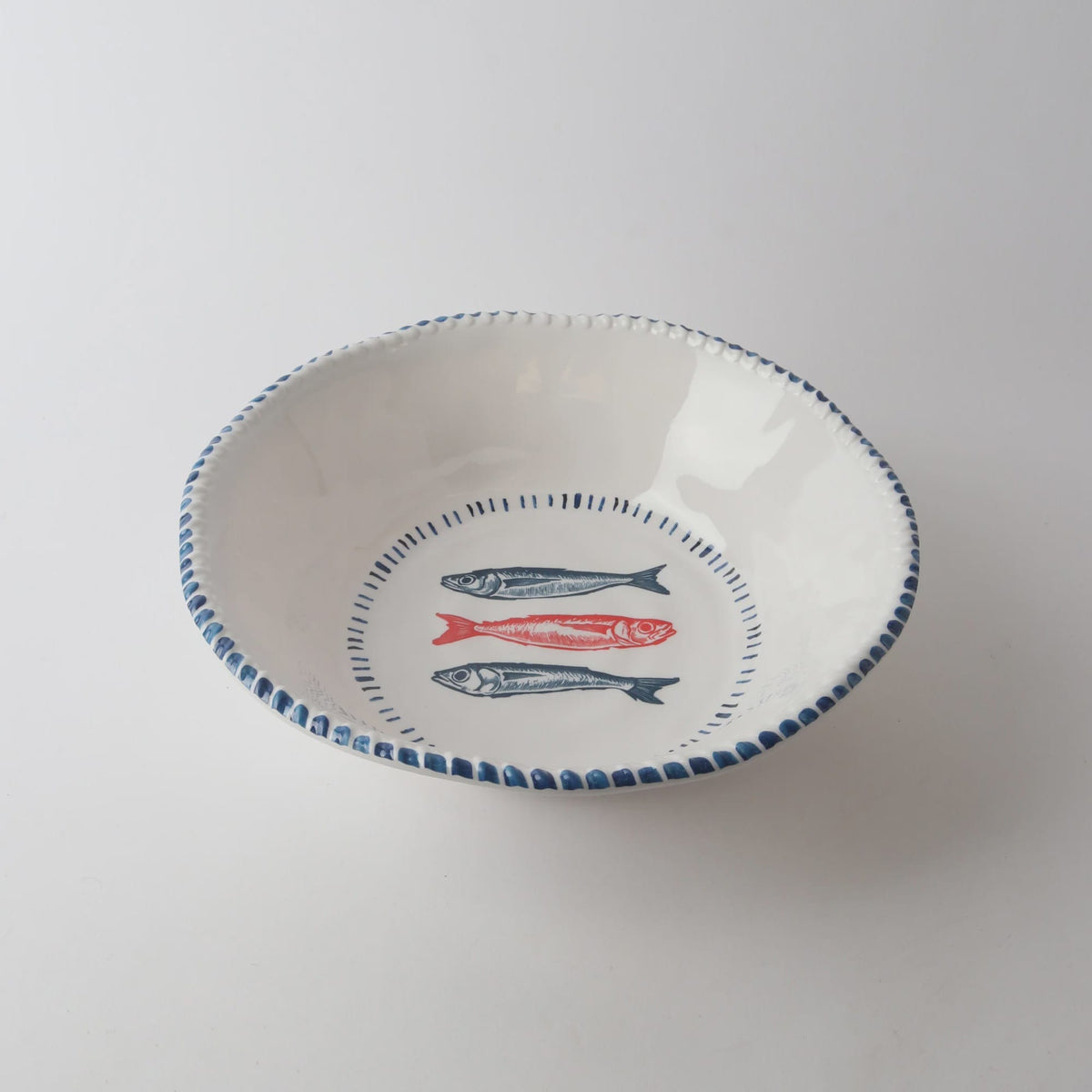 Sunday Merchant Melamine Nautical Sardine Bowl 31cm