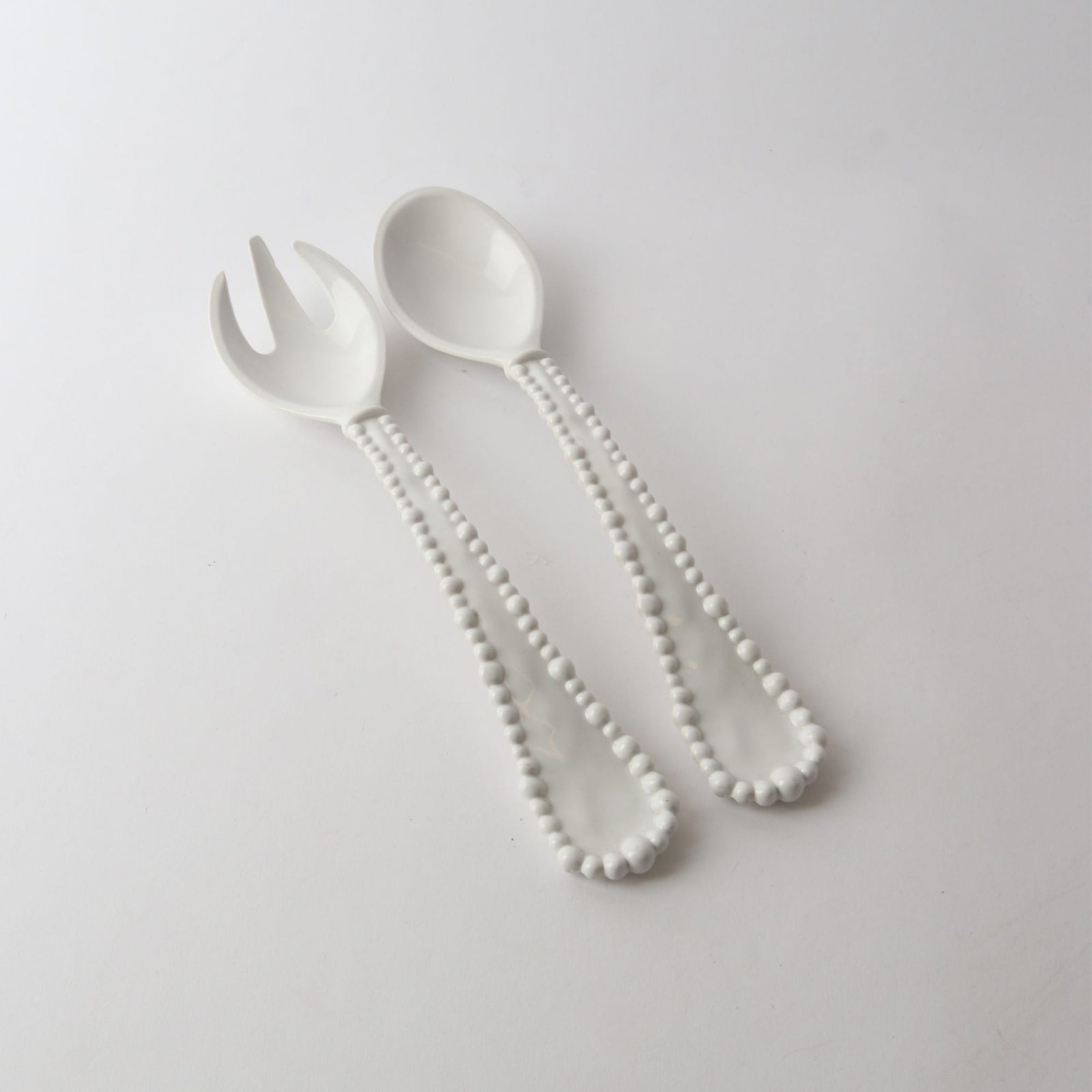 Sunday Merchant Melamine Pearl Salad Servers | White