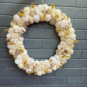 Sunday Merchant Natural Pom Pom Christmas Wreath Large 50cm