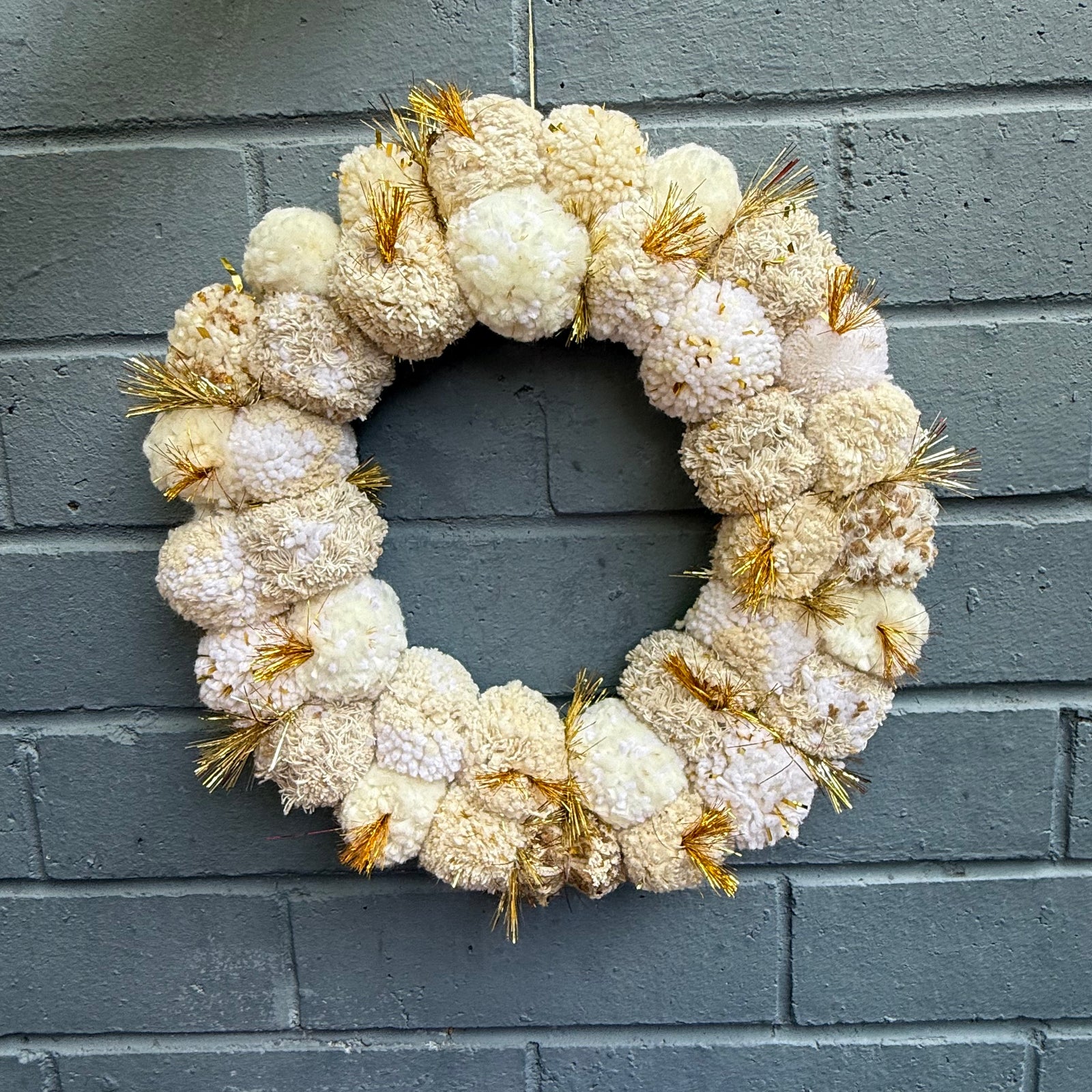 Sunday Merchant Natural Pom Pom Christmas Wreath