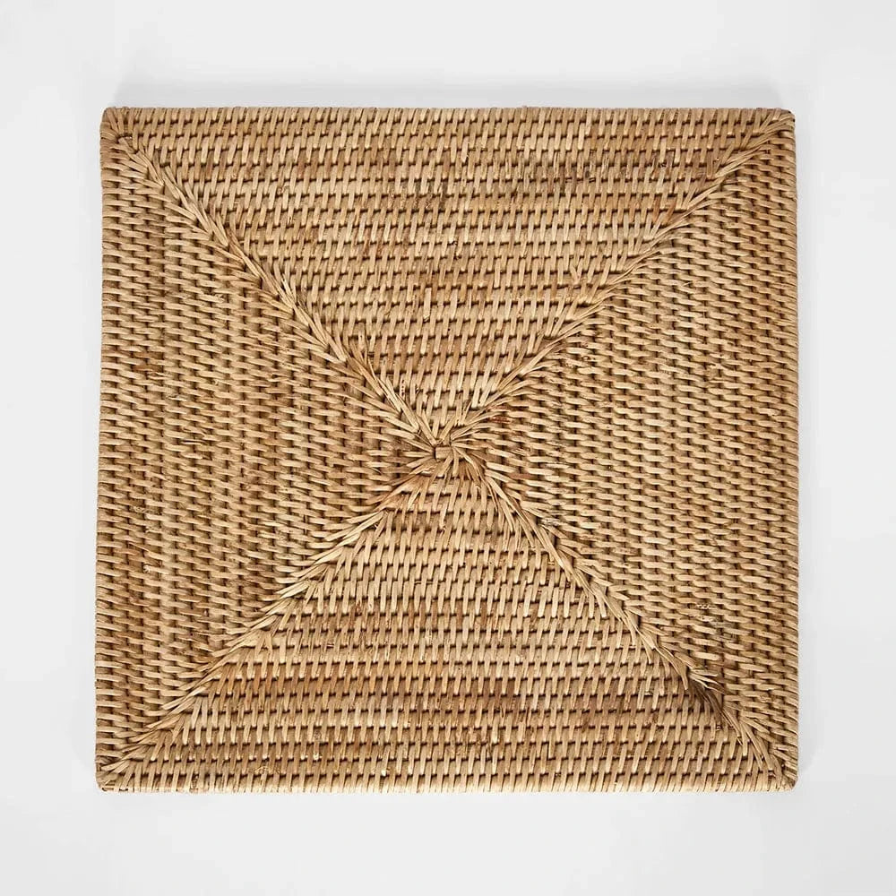 Sunday Merchant Paume Rattan Square Placemat | Natural