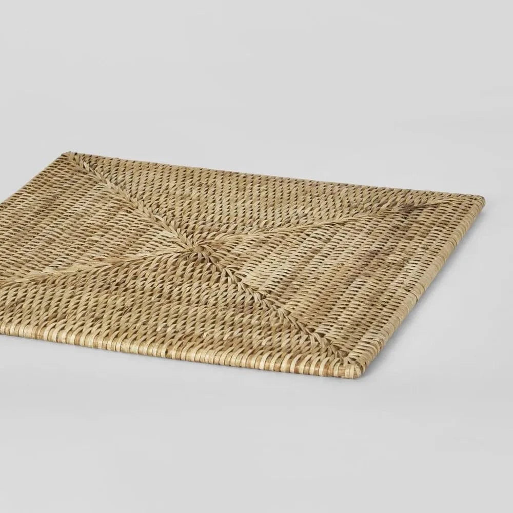 Sunday Merchant Paume Rattan Square Placemat | Natural