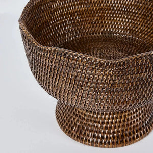 Sunday Merchant Paume Scallop  Rattan Fruit Bowl | Antique Brown