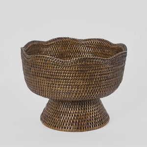 Sunday Merchant Paume Scallop  Rattan Fruit Bowl | Antique Brown