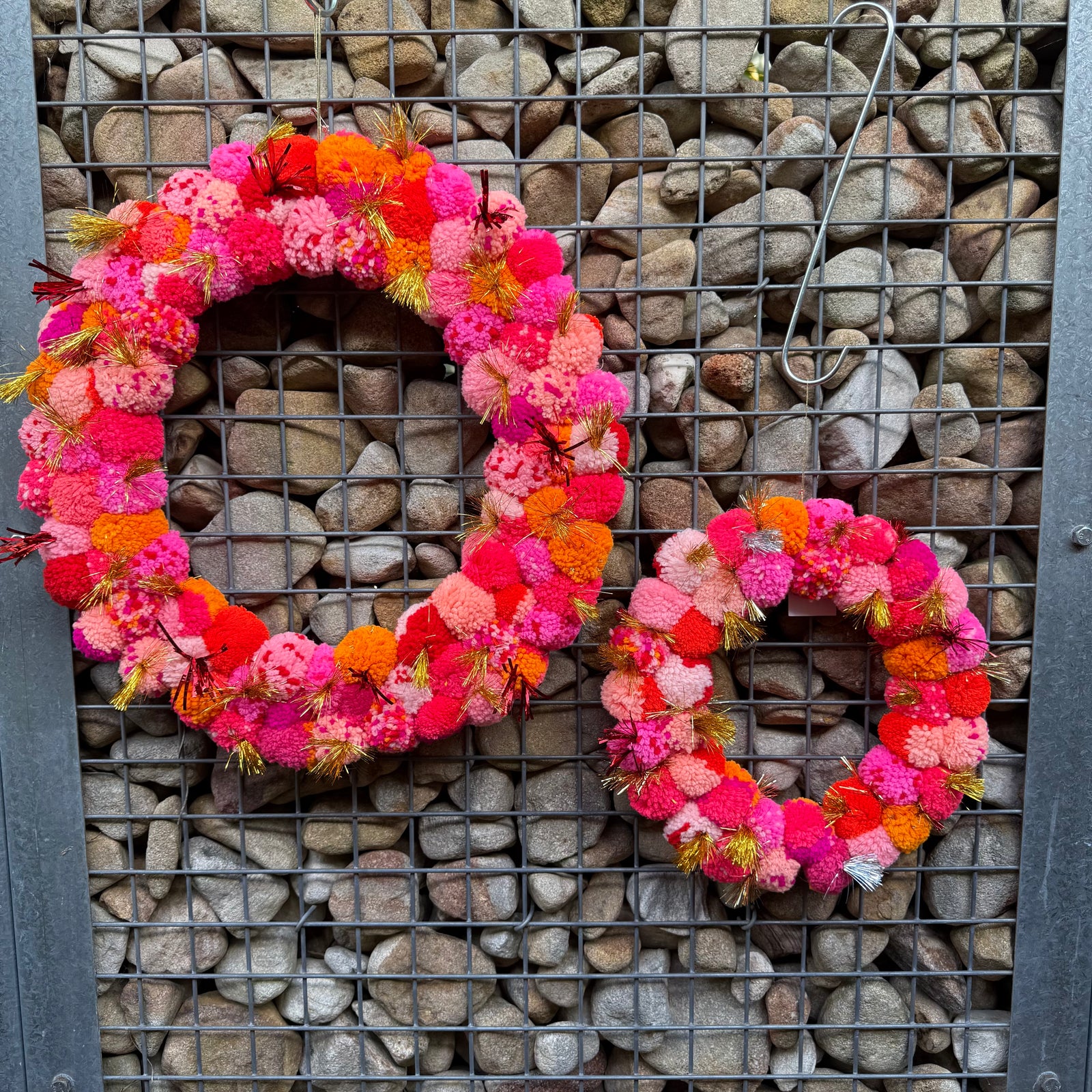 Sunday Merchant Pink Pom Pom Christmas Wreath