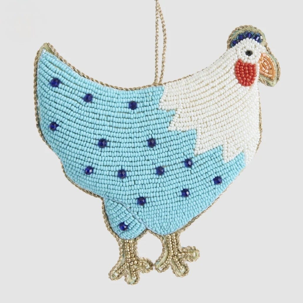 Sunday Merchant Positano Hen Hanging Decoartion | Blue