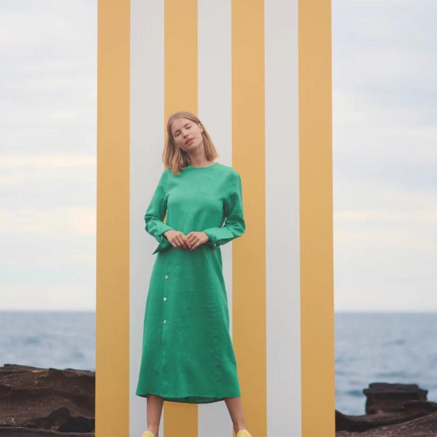 The Boy and I Maggie Dress - Apple Green