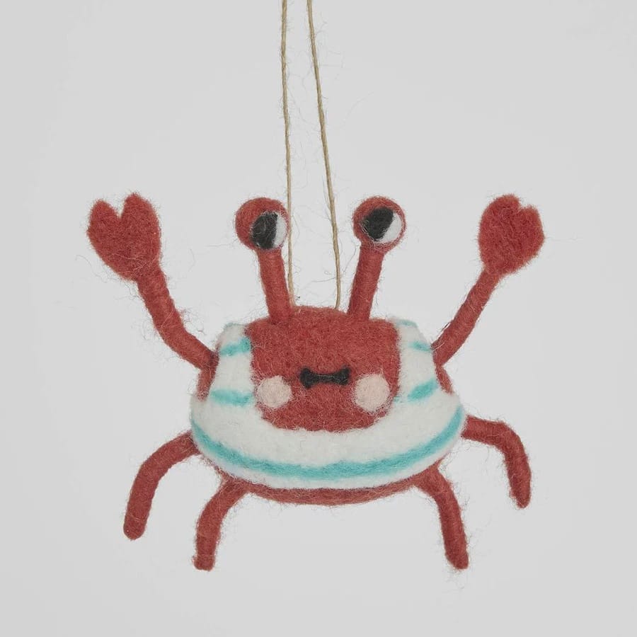 Vixen + Velvet Little Swimmer Hanging Crab Tree Decoration