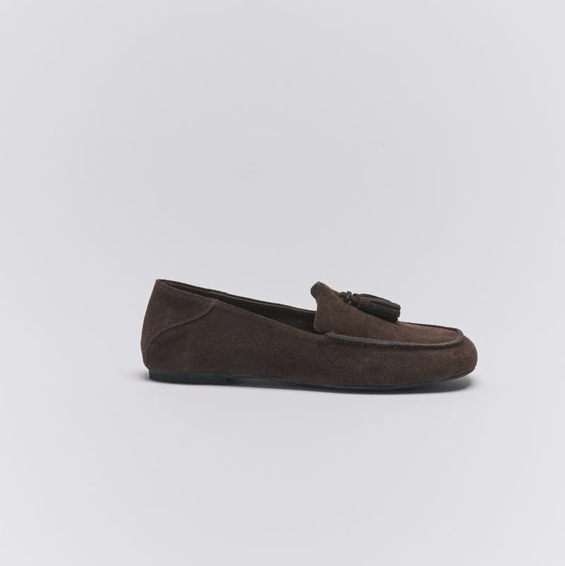 Walnut Dion Leather Loafer | Bitter Chocolate Suede