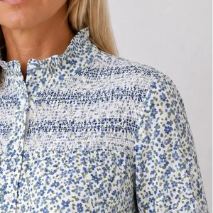 Who's Charlie Evie Cotton Floral Shirt | Blue | Who's Charlie