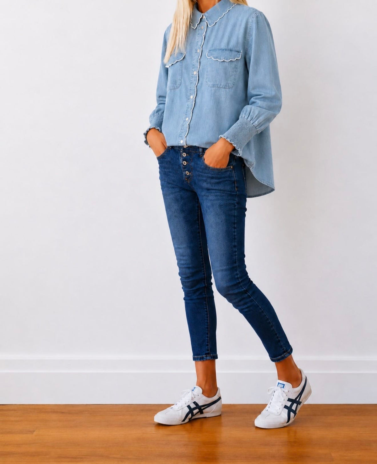 Who's Charlie Maggie Chambray Denim Shirt